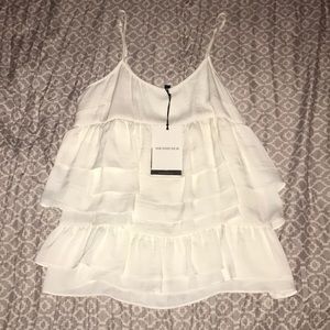 NWT! Cream ruffle top! Size Small 